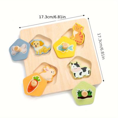 Animal Sensory Toy for Kids Colorful Wooden Shape Sorting Board with Food Chain Theme,Educational Hand Eye Coordination,Christmas Gift,for Toddlers,