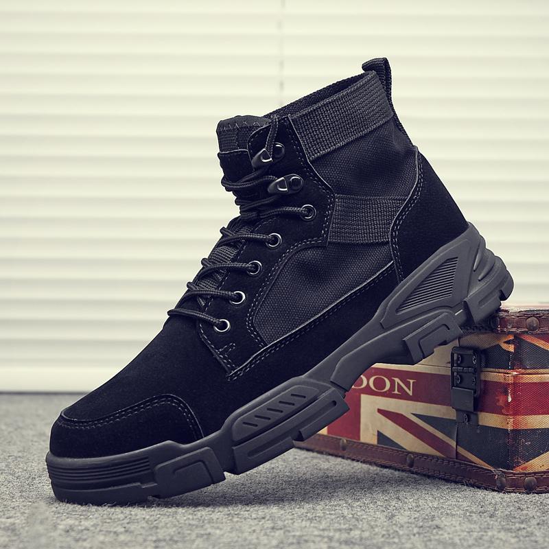 Quality Man Autumn Winter High Tops Sneakers Male Martin Ankle Boots Tooling Shoes Motorcycle Boots Retro Labor Work Oxfords