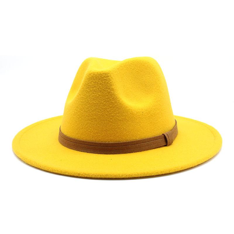 Men'S And Women'S Top Hat Flat Edge Straight Edge Suede With Accessories Woolen Jazz Hat