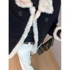 Women's High-Grade Padded Patchwork Jacket for Petite 150cm, Thickened Short Cotton Coat for Autumn and Winter.