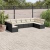 Vidaxl 10-Cz. Garden Lounge Set, Cushions Black Rattan Pe
