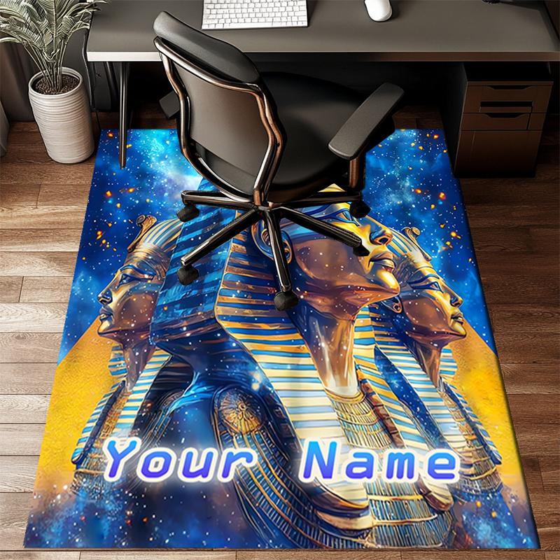 1PC Custom Name Egyptian Pharaoh Dreamscape Theme Floor Mat Ideal for Living Room, Game Rooms, Office, Bedroom,Floor Mat Playful Design