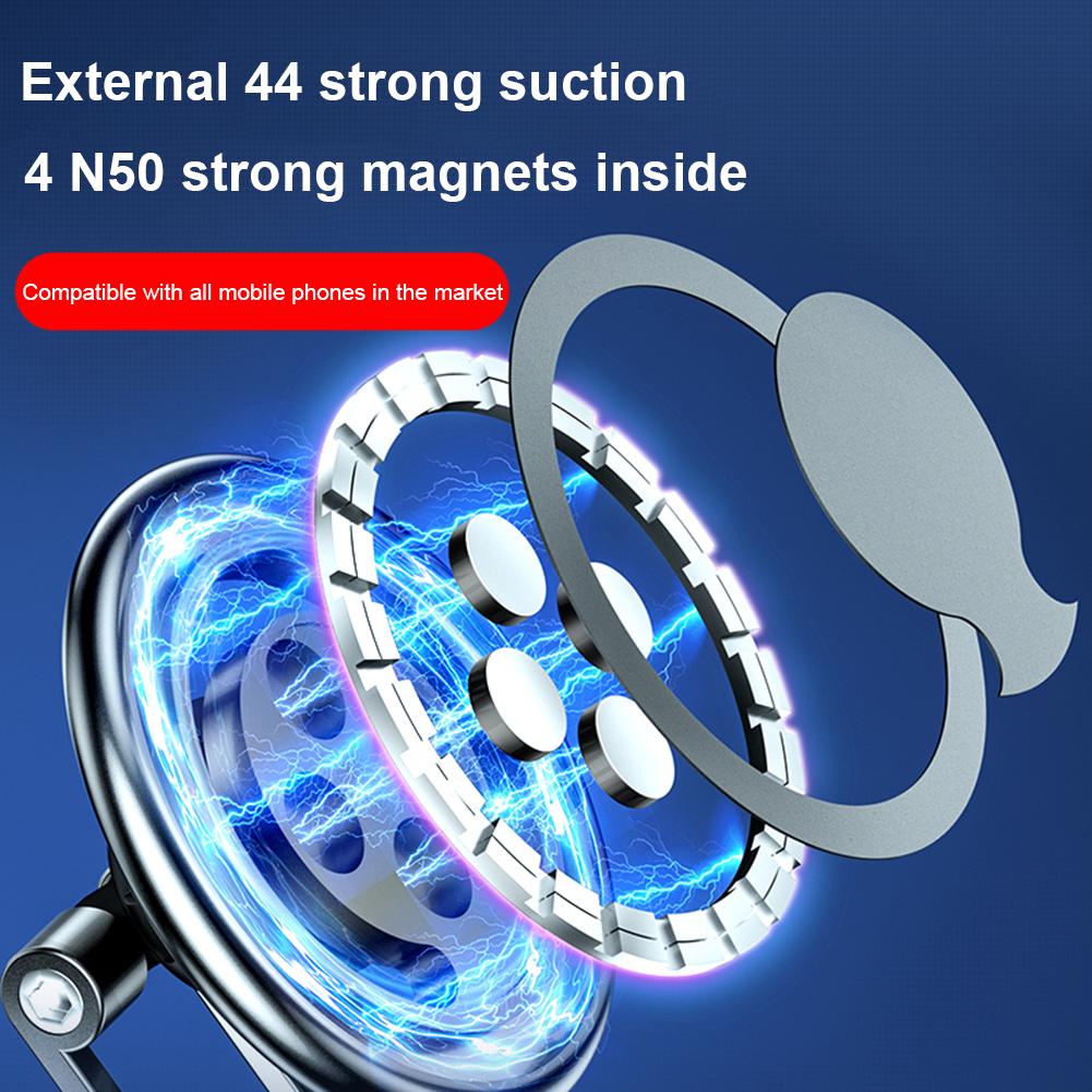Magnetic Smartphone Stand Support Universal Foldable Mobile Phone Stand Bracket 360 Degree Rotating Lightweight Auto Accessories