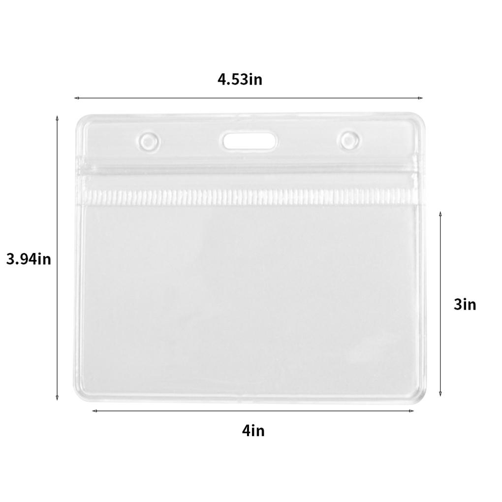 5Pcs Card Cover Holder Clear 4x3 Inches ID Card Waterproof PVC Sleeve for Teacher Student Worker