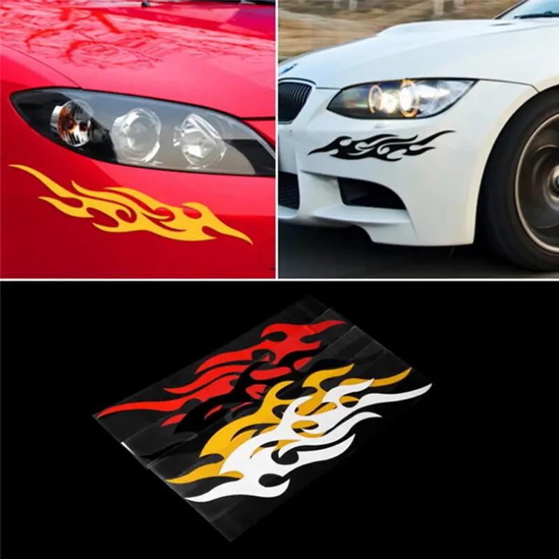 Car Sticker Modified Flame Bumper Hood Rearview Mirror Head Cover Stickers Cover Scratches Motorcycle Decals Car Decorative