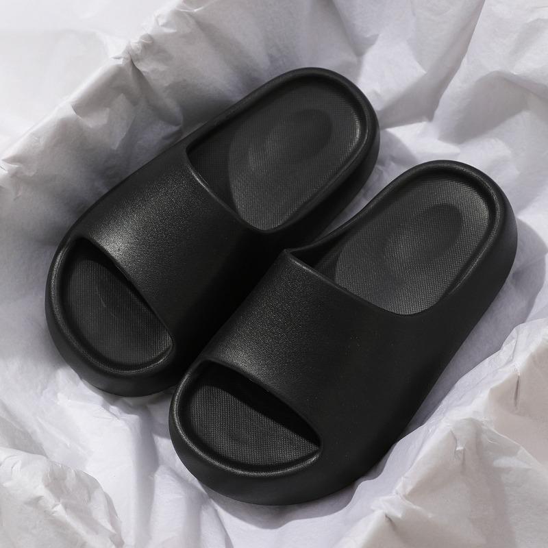 Thick-soled Slippers for Women's Summer Student Dormitory Fashionable Outer Wear Non-slip Simple Solid Color Seaside Beach Sandals