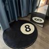 Black Eight Ball Imitation Cashmere Round Carpet Home Decoration Non-Slip Soft Living Room Bedroom Cloakroom Floor Mat