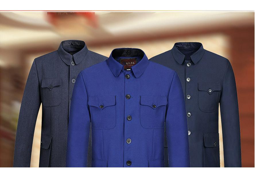 Traje de Verano Zhongshan: Chaqueta Estilo Militar de Abuelo para Hombres de Mediana Edad