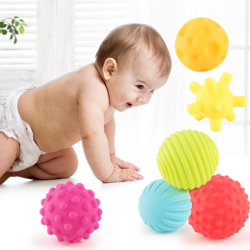 6pcs Baby Soft Massage Sensory Development Puzzle Ball Sound Toys For Infants