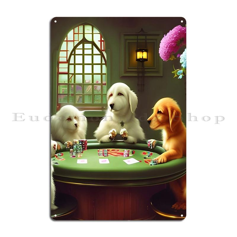 Собаки играют в покер Металлические таблички паб Домашний дизайн Постер Смешной домашний питомец Собака Жестяная табличка Постеры 20x30cm