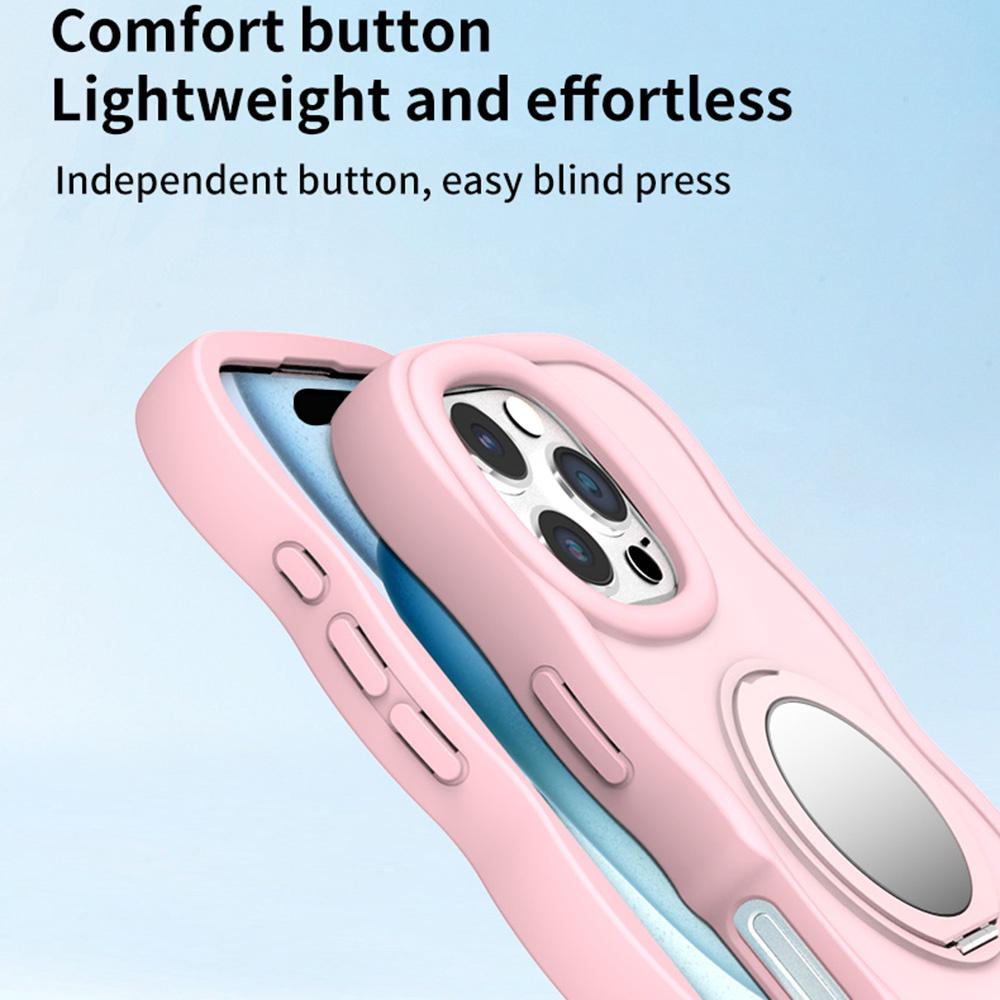 For iPhone 16 Pro Case Compatble with MagSafe Kickstand TPU+PC Phone Cover Built-In Mirror