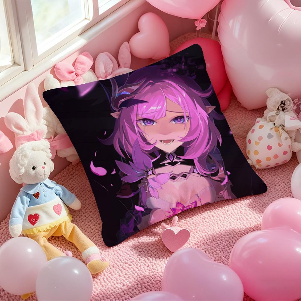 Elysia Animation HHonkai Pillow Case Soft Plush Fabric DoubleSided Printed Cushion Cover Warm Winter Sofa Pillow Case