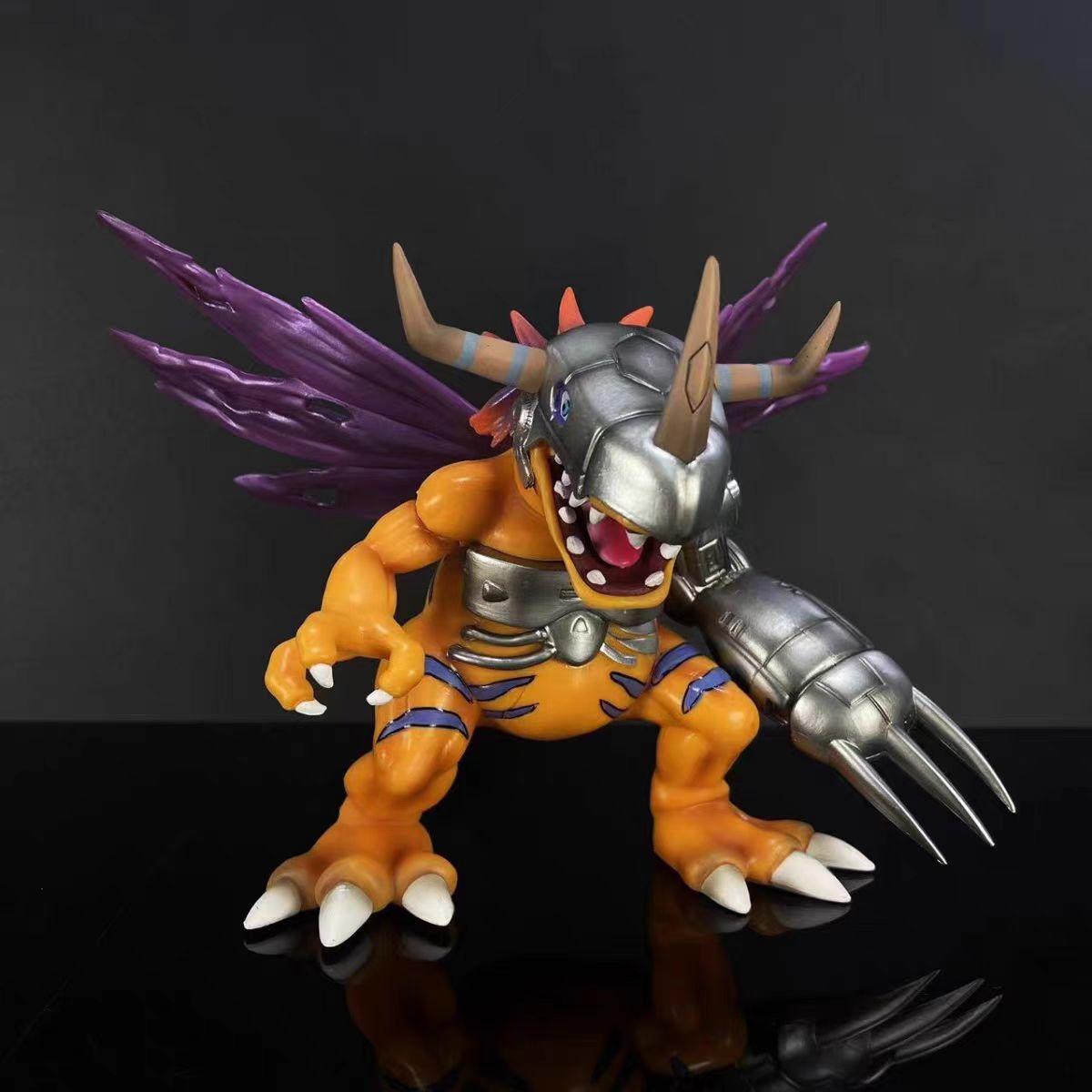 Digimon Adventure Blue MetalGreymon Anime Figure Model Gk Statue PVC Collection Birthday Ornament Toys Gifts