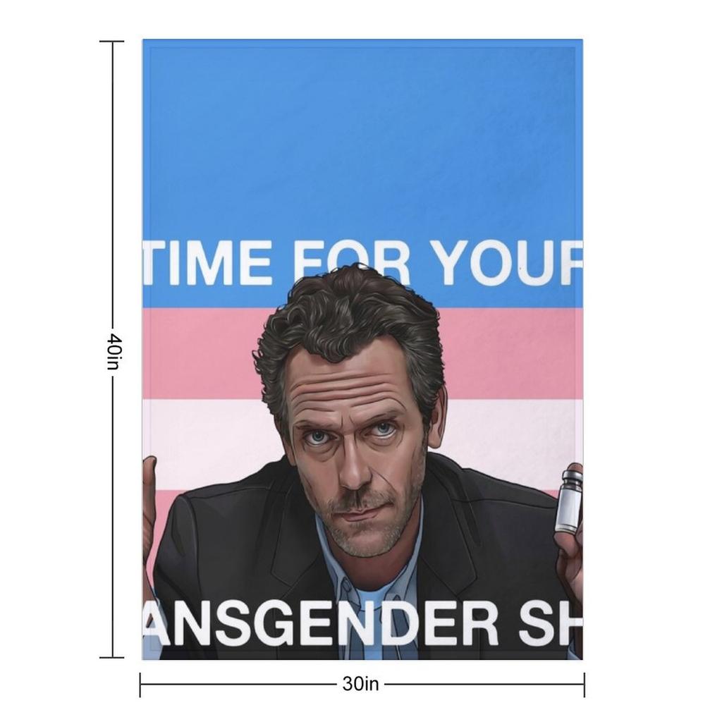 Dr. House Trans Flag Throw Blanket Giant Sofa Single Bed Fashionable Bed Covers Blankets