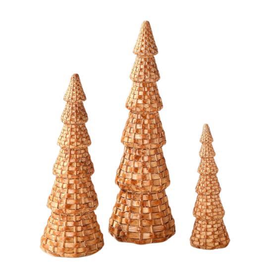 Rattan Harts Julgranskotte Natur Rattan Stil Bordsjulgransfigurer för Vinterhelg Entrébord Spiselhylla Mittpunkt