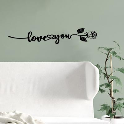 Familienzimmer Deko Metall Love You Wanddeko Rose Wandkunst Deko Rustikales Liebesschild