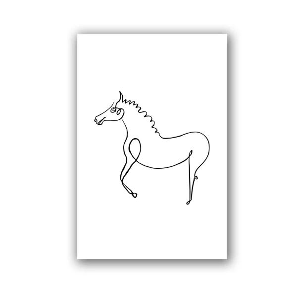 Picasso Minimalist Animal Dog and Peace Dove Canvas Painting Wall Art Pictures Posters and Prints for Living Bedroom Home Decor