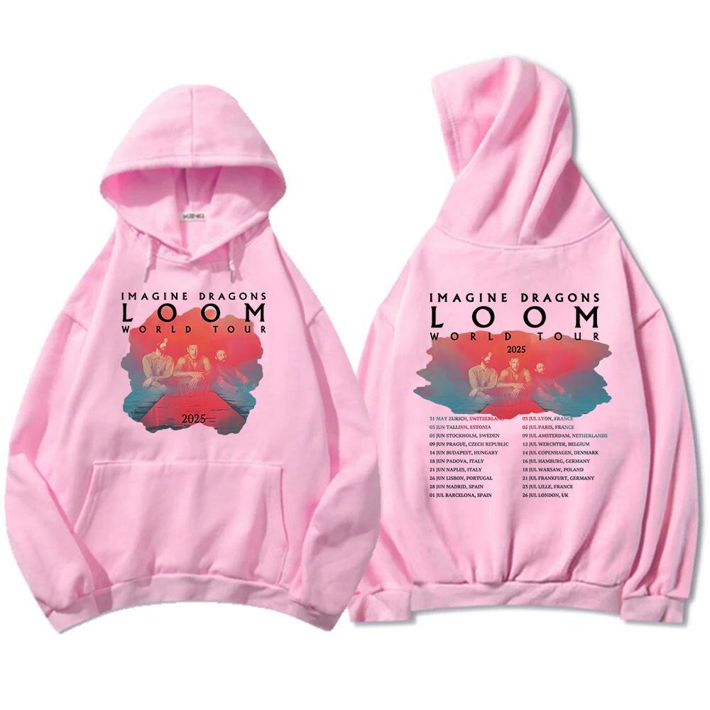 

Imagine Dragons Loom Tour 2026 Hoodies Mens Band Hip Hop Unisex Streetwear Fleece Comfortable Soft Oversized Sweatshirts XXXL зелений