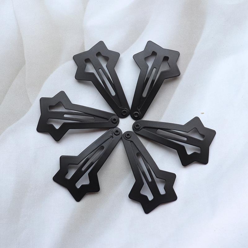 Simple Matte Black 30-Piece Water Drop Geometric Hair Clip Set
