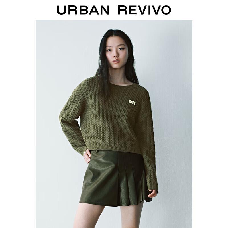 

UR Women s Retro Color-block Cable Knit Sweater S