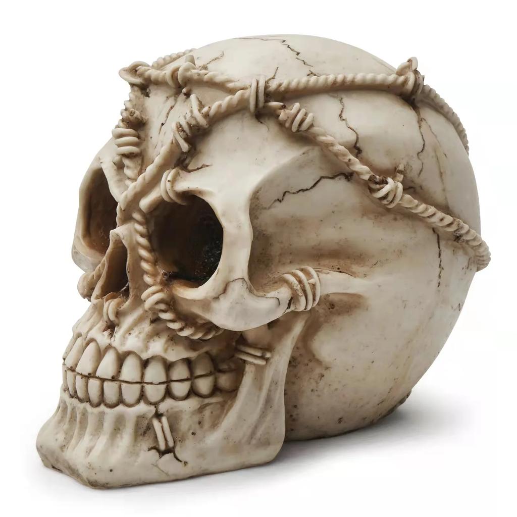 Handmade Resin Decorative Crafts Ornament Head Bone Model Imprisoned Skull Statue Home Decor Halloween Decoration Sculpture