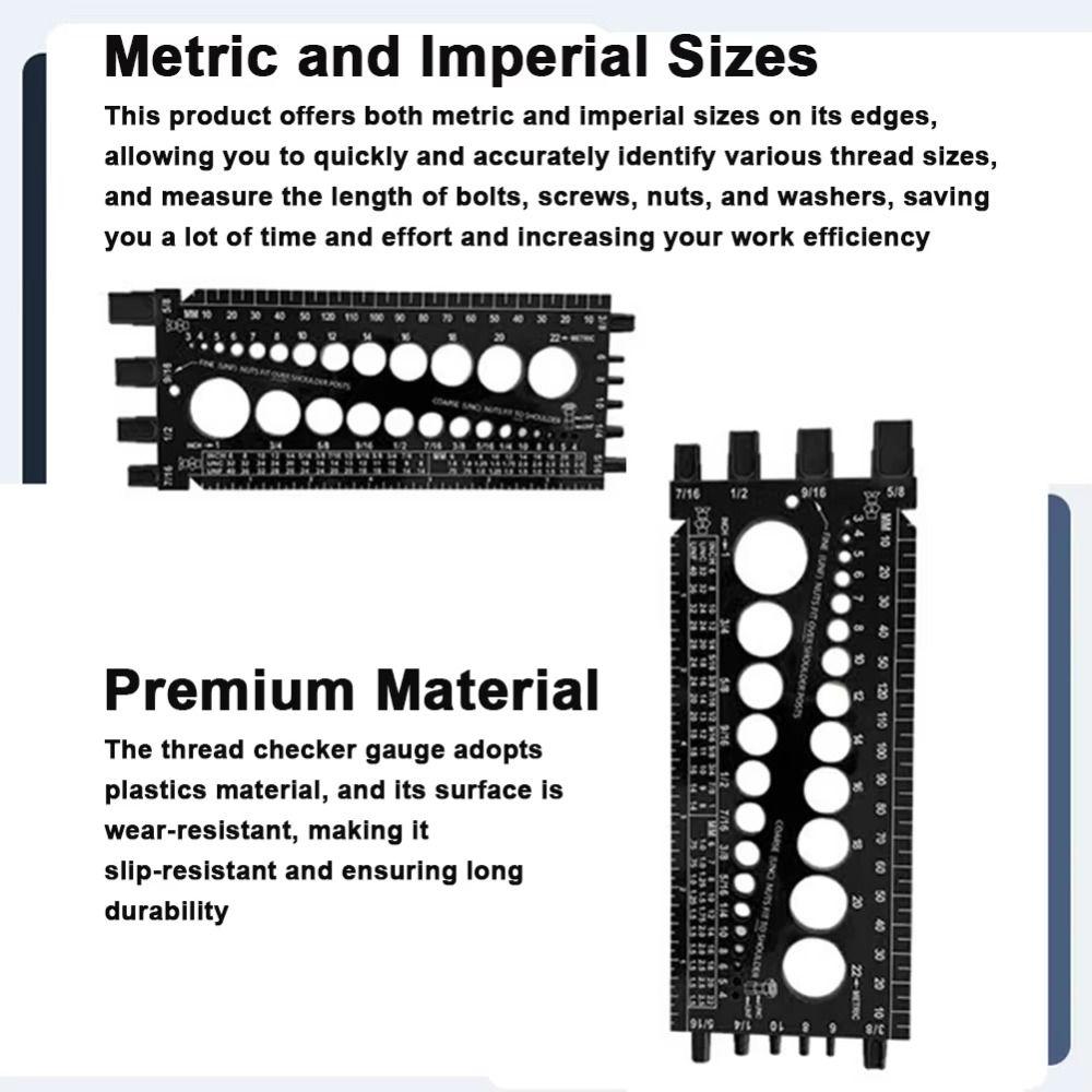 Portable Nut Gauge Imperial Standard Bolt Gauges Screw Size Measuring Ruler  Industrial Use