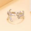 European & American 18K Gold-Plated Stainless Steel Starfish & Crab Resort Ring