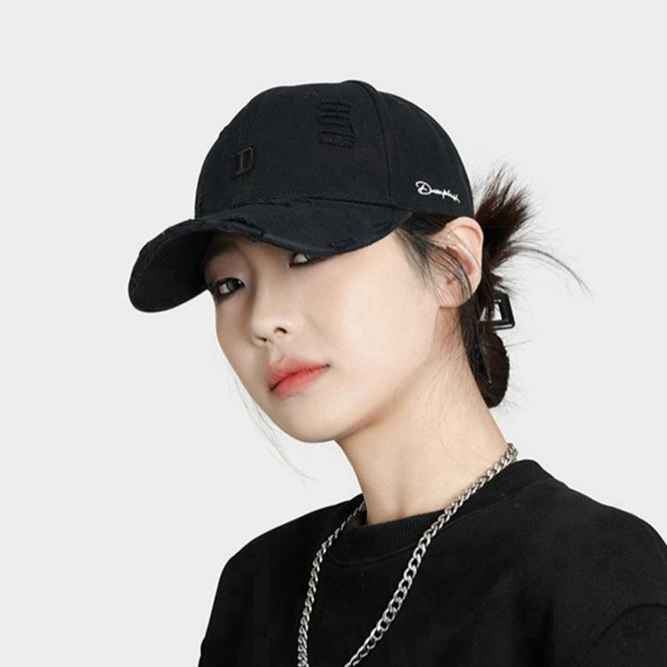 

Бейсболка с дыркой женская 2024 новая ретро большая окружность головы универсальная кепка для лица маленькая парная кепка прилив Adjustable