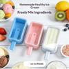 Silikon-Eis am Stiel Formen mit Stielen Wiederverwendbare Eiscreme-Formen Popsicle-Form DIY-Eiscreme-Hersteller Eiswürfelform Küchenwerkzeug