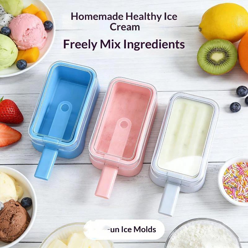 Silikon-Eis am Stiel Formen mit Stielen Wiederverwendbare Eiscreme-Formen Popsicle-Form DIY-Eiscreme-Hersteller Eiswürfelform Küchenwerkzeug
