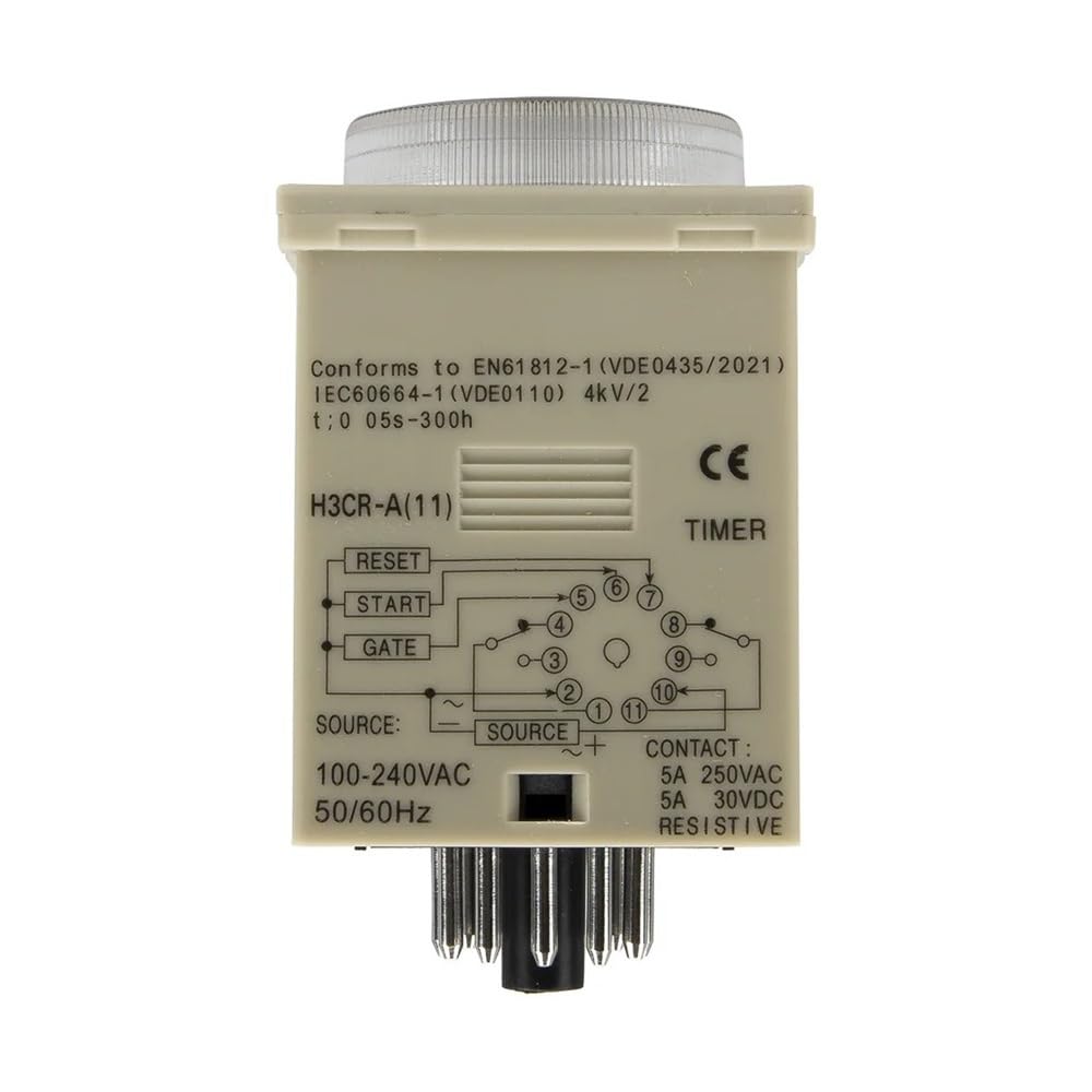 H3CR-A 11 Pin Time Relay H3CR Series Delay Timer AC 100-240V DC 24V 12V Industrial Electrical Relays(100-240VAC)