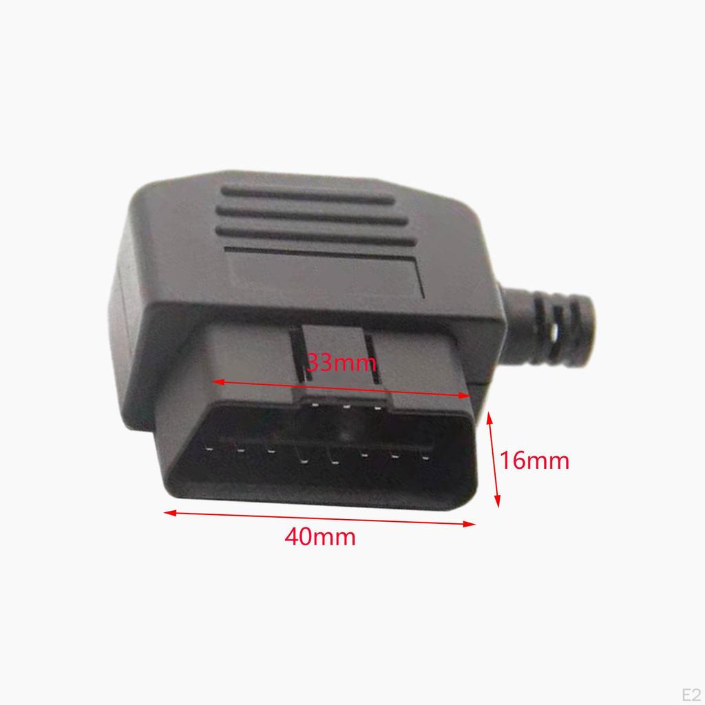 Car 16 Pin OBDII Male Connector Simple Installation Professional Accessories