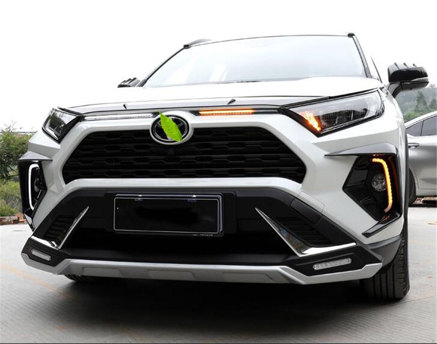 3 Color Front LED Daytime Running Lights for Toyota RAV4 2019-2020 DRL Turn Signal Lamp