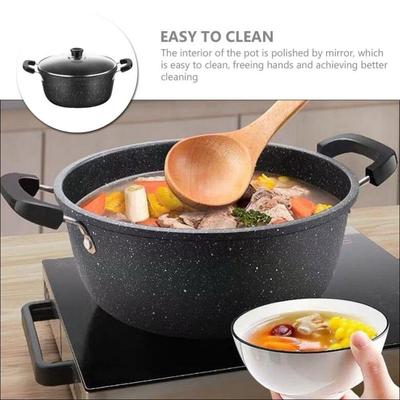 Maifan Stone Soup Pot Universal Two Ears Kitchen Ware Soup with Lid Cooking Noodles Soup for GAS Induction Cooker