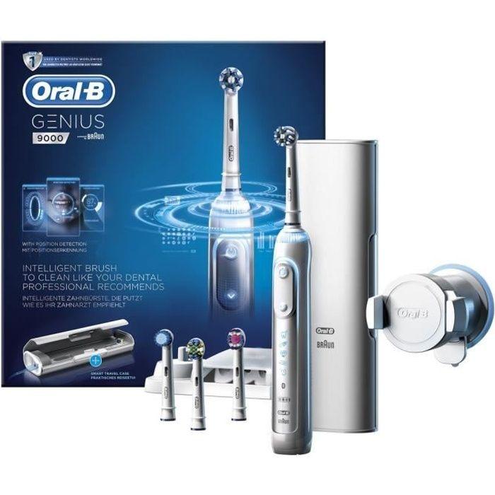Brosse À Dents Électrique ORAL-B Genius 9000 - Blanc - 6 Modes De Brossage - Minuteur 2 Min