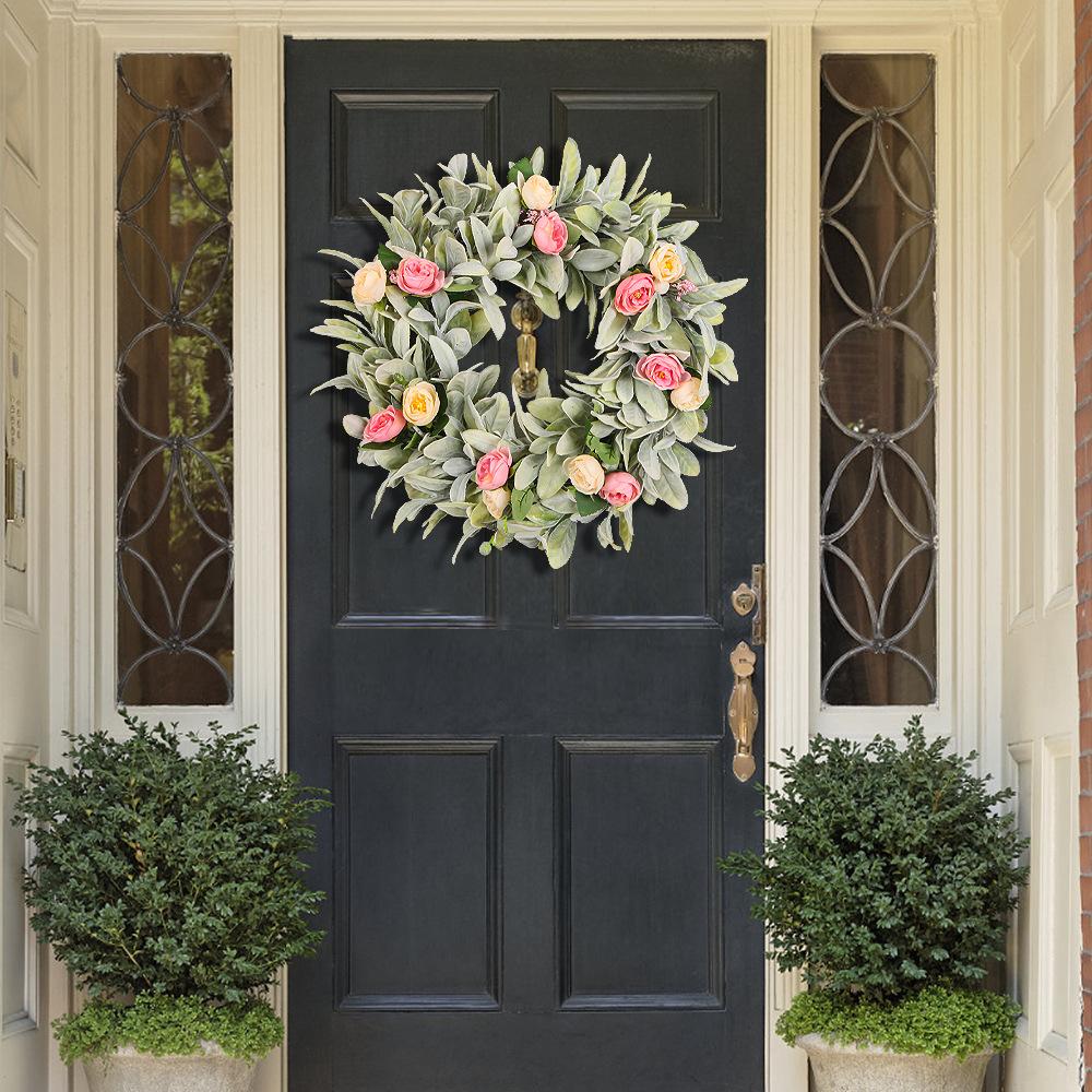Garland Door Hanging Summer Wreath Easter St. Patrick'S Day Wreath Rabbit Earflower Wreath