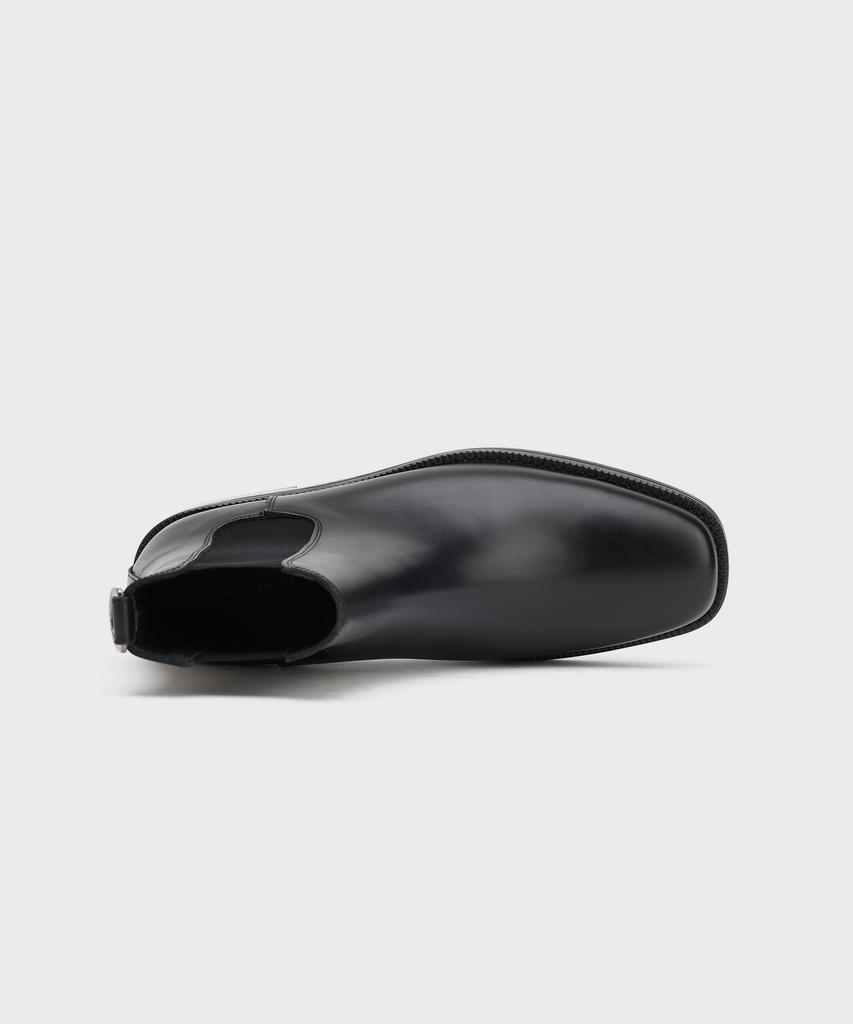Firenze Atelier [Vibram] Minimal Semi-Square Line Chelsea Boots 7430 [Fg Black]