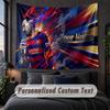 Tapisserie avec texte de nom personnalisé, Suspension murale décorative Lionel Messi, Tapisserie de fond pour maison chambre à coucher
