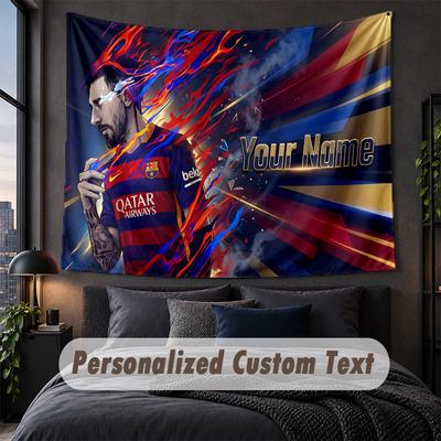 Özel İsim Yazılı Duvar Halısı, Lionel Messi Dekoratif Duvar Askısı, Ev Yatak Odası İçin Arka Plan Duvar Halısı