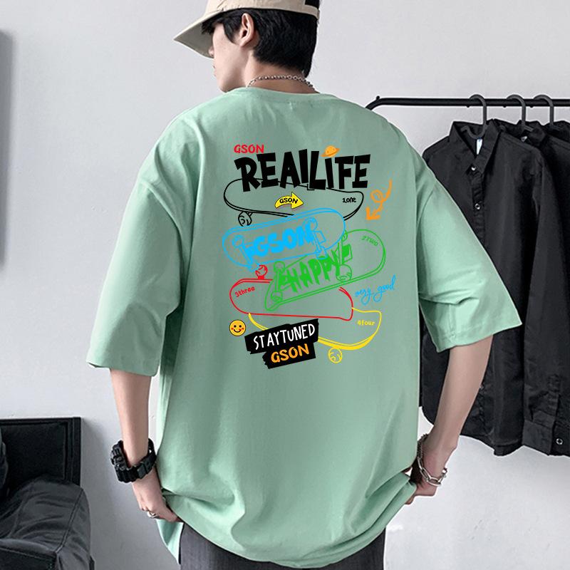 Hip Hop Style Mens Oversized Drop Shoulder T-Shirt 100% Cotton Streetwear Tee