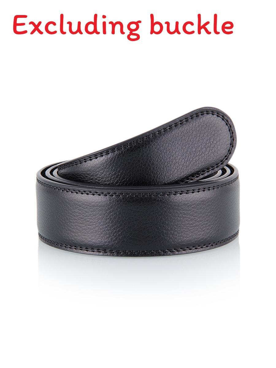 

Пояс с пряжкой, исключая однотонный искусственный кожаный повседневный прочный пояс для мужчин Black B,width 3.5cm