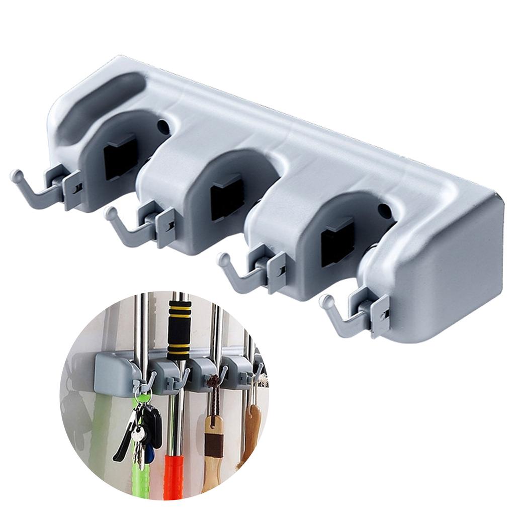 Bathroom Storage Holder Wall Mounted Mop Shelf Durable and Waterproof Plastic Holder for Homes Hotels and Public Places