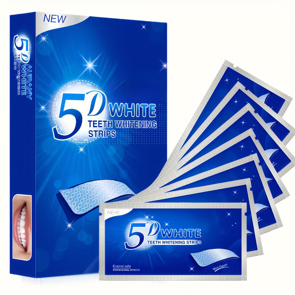 Teeth Whitening Strips - Effective Home & Travel Tooth Bleaching for Brighter Smile