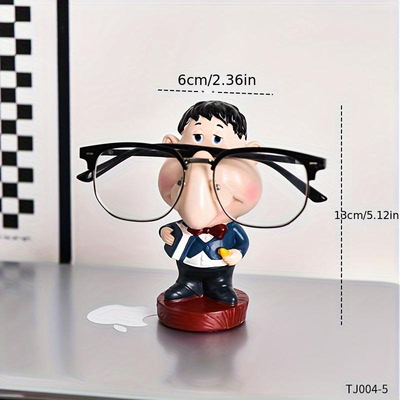 Cute Teacher Glasses Holder Stand - With Expressive Eyes & Nose, Stable Base Desk Organizer for Home Office Optical Store Decorative