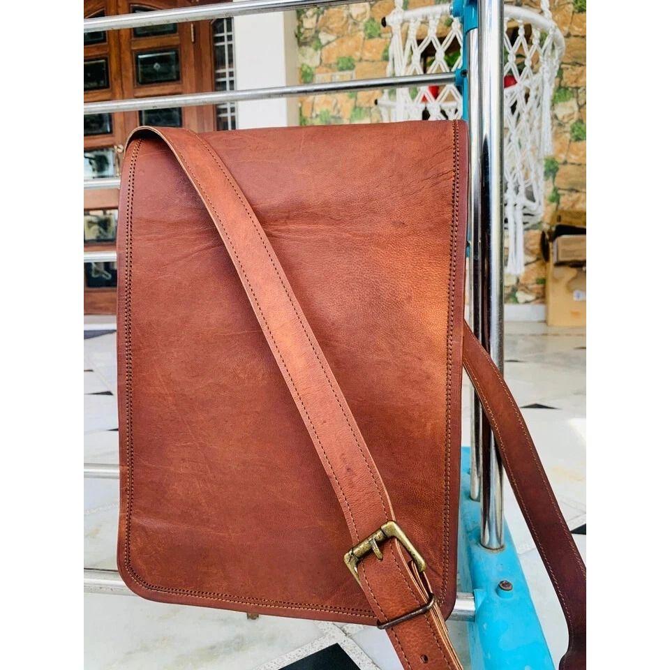 Men's Safe Leather Vintage Laptop Messenger Handmade Briefcase Bag Satchel