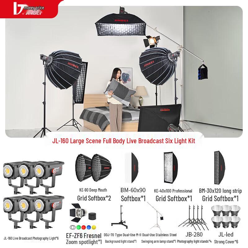

JINBEI JL-160 Professional LED Photography & Live Streaming Six-Light Kit