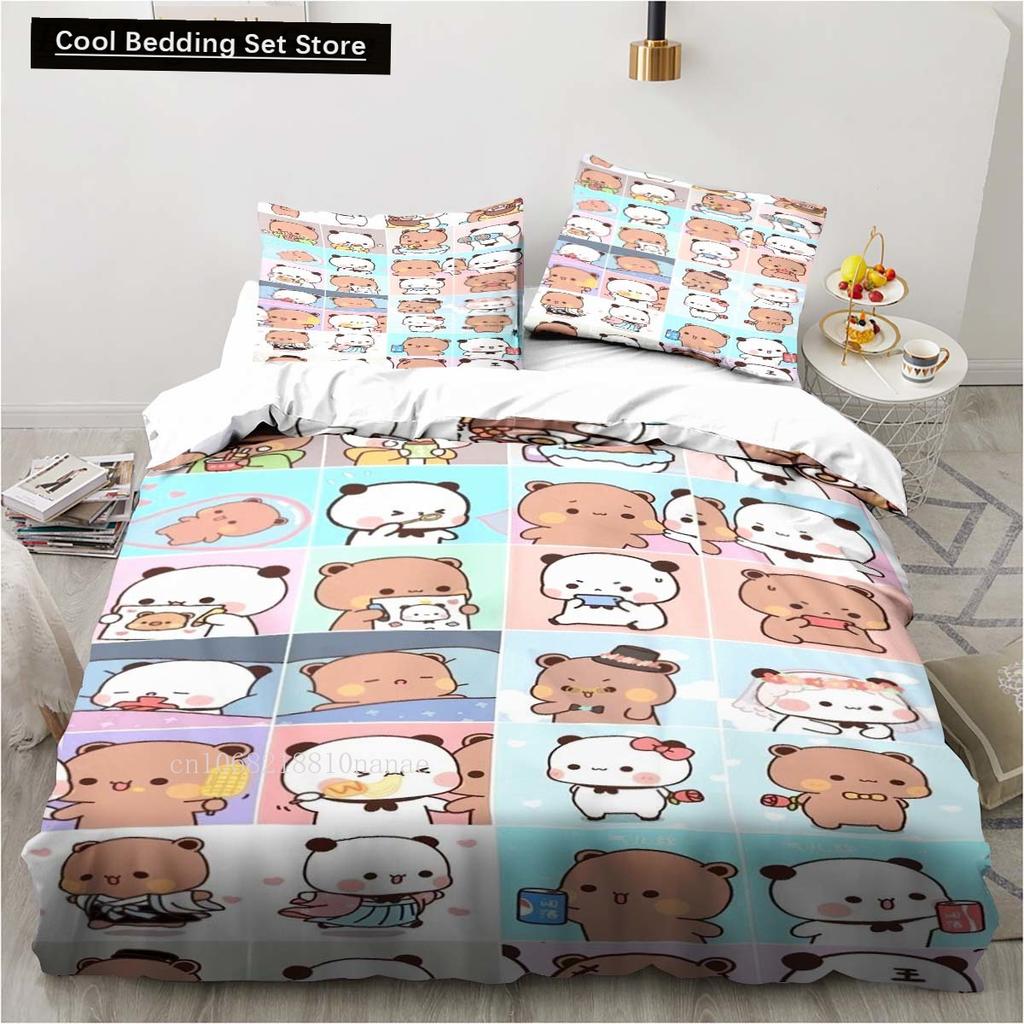 Cute Bubu and Dudu Cartoon Print All Season Twin Bedding Set 2/3 Piece Comforter Set Bed Duvet Cover Double King Comforter Cover
