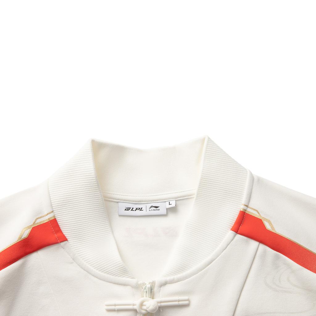 Li Ning X LPL Collaboration Sports Lifestyle Series Casual Minimalist Color Block Letter Loose Jacket Unisex Jacket Off-White AFDU751-1