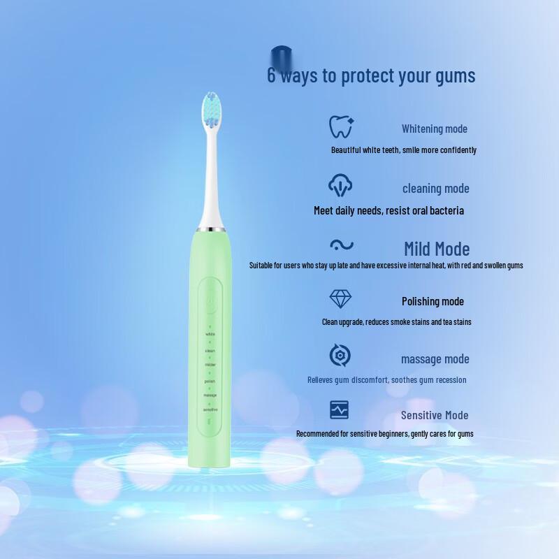 WOPOW ET02 Brosse à dents électrique sonique prise CN (adaptateur inclus)