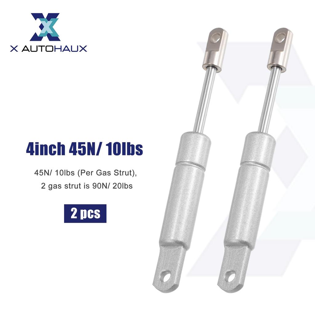 X AUTOHAUX Set med 2 4" 10lb/45N Silvertonade Lyftstöd Gasfjäder Stötdämpare